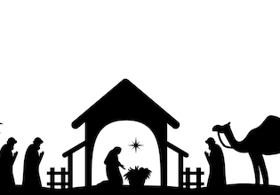 silhouet kerststal